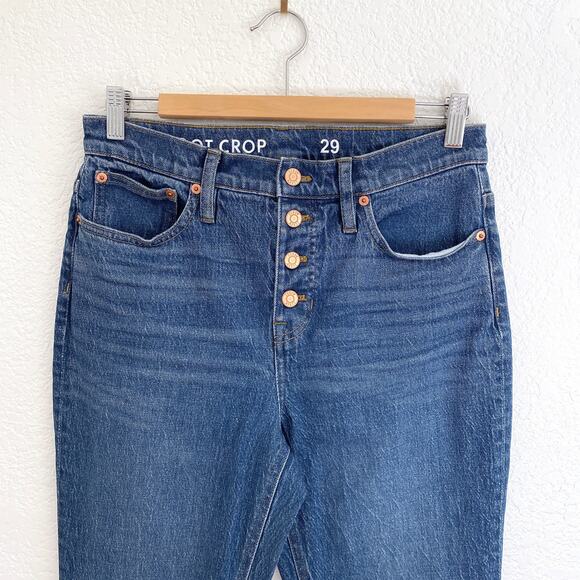 J.Crew 10" Billie Demi Boot Crop Jeans Button Fly Blue Denim Womens Size 29 - Picture 3 of 9
